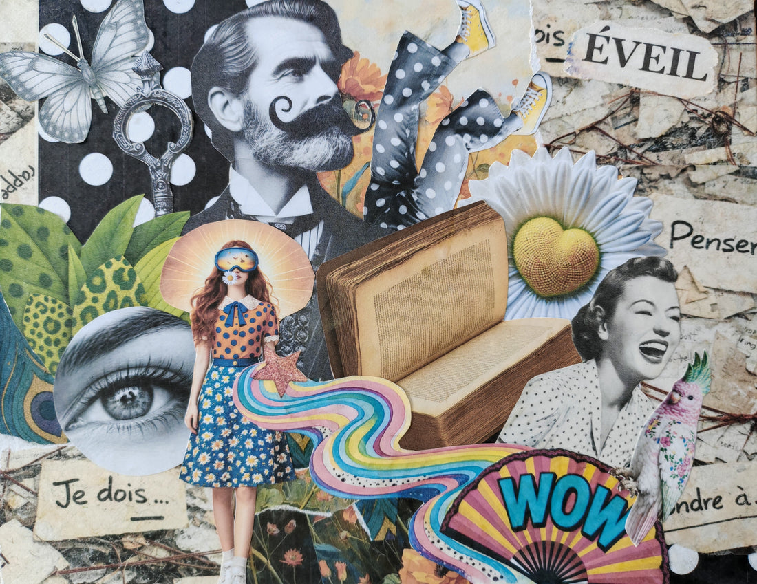 collage créatif introspectif pour lâcher prise et apaiser le mental avec images découpées My Art Lab