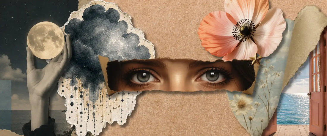 Collage introspectif montrant comment changer de regard sur une situation