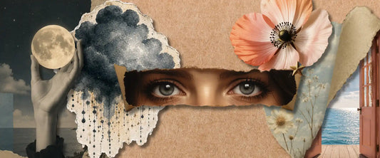 Collage introspectif montrant comment changer de regard sur une situation