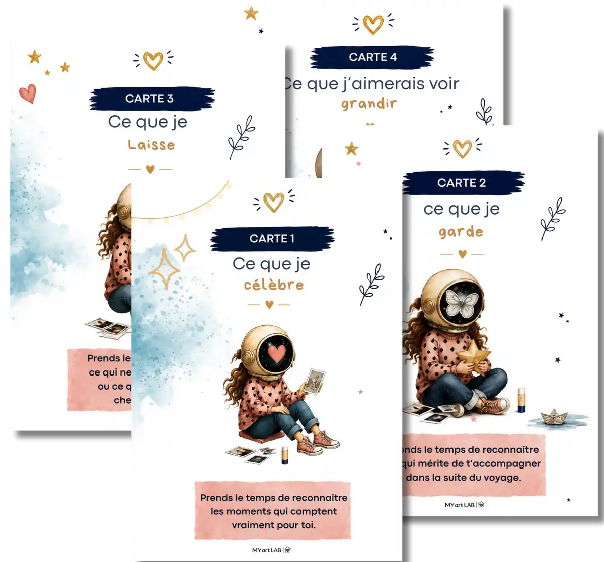 cartes questions Pochette Rituel anniversaire créatif et introspectif MY ART LAB