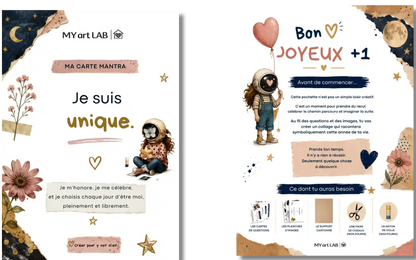 carte mantra et guide Pochette Rituel anniversaire créatif et introspectif MY ART LAB