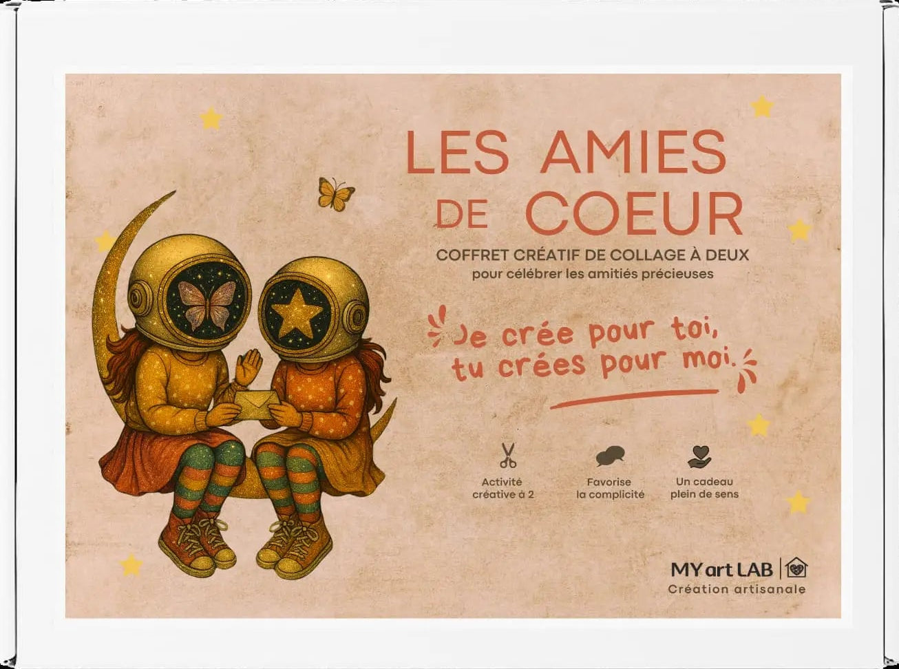 Coffret créatif duo My Art Lab à faire entre copines avec activité de collage à deux pour partager un moment unique