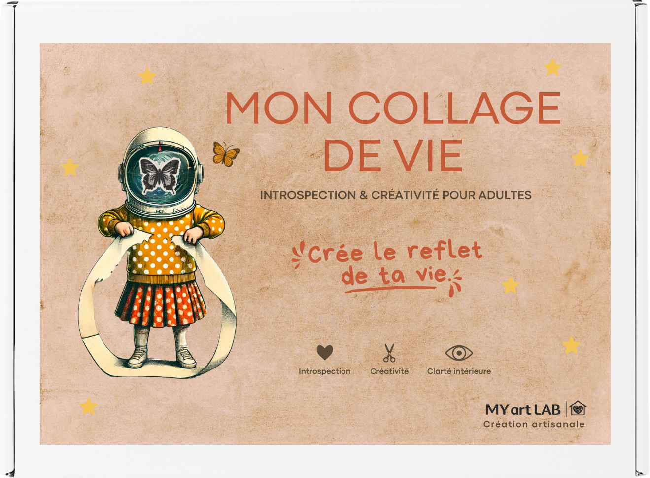 Coffret My Art Lab Mon Collage de Vie fermé, kit créatif de collage introspectif pour adultes