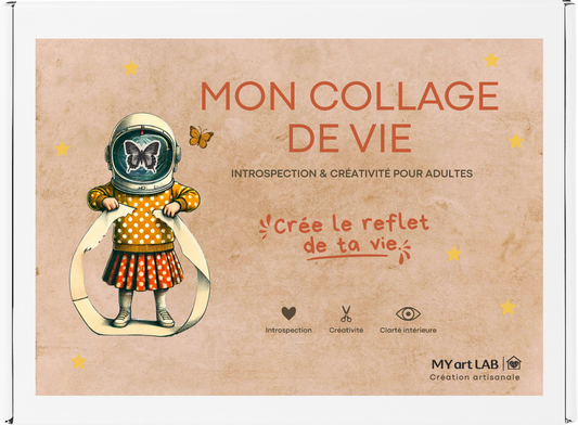 Coffret My Art Lab Mon Collage de Vie fermé, kit créatif de collage introspectif pour adultes