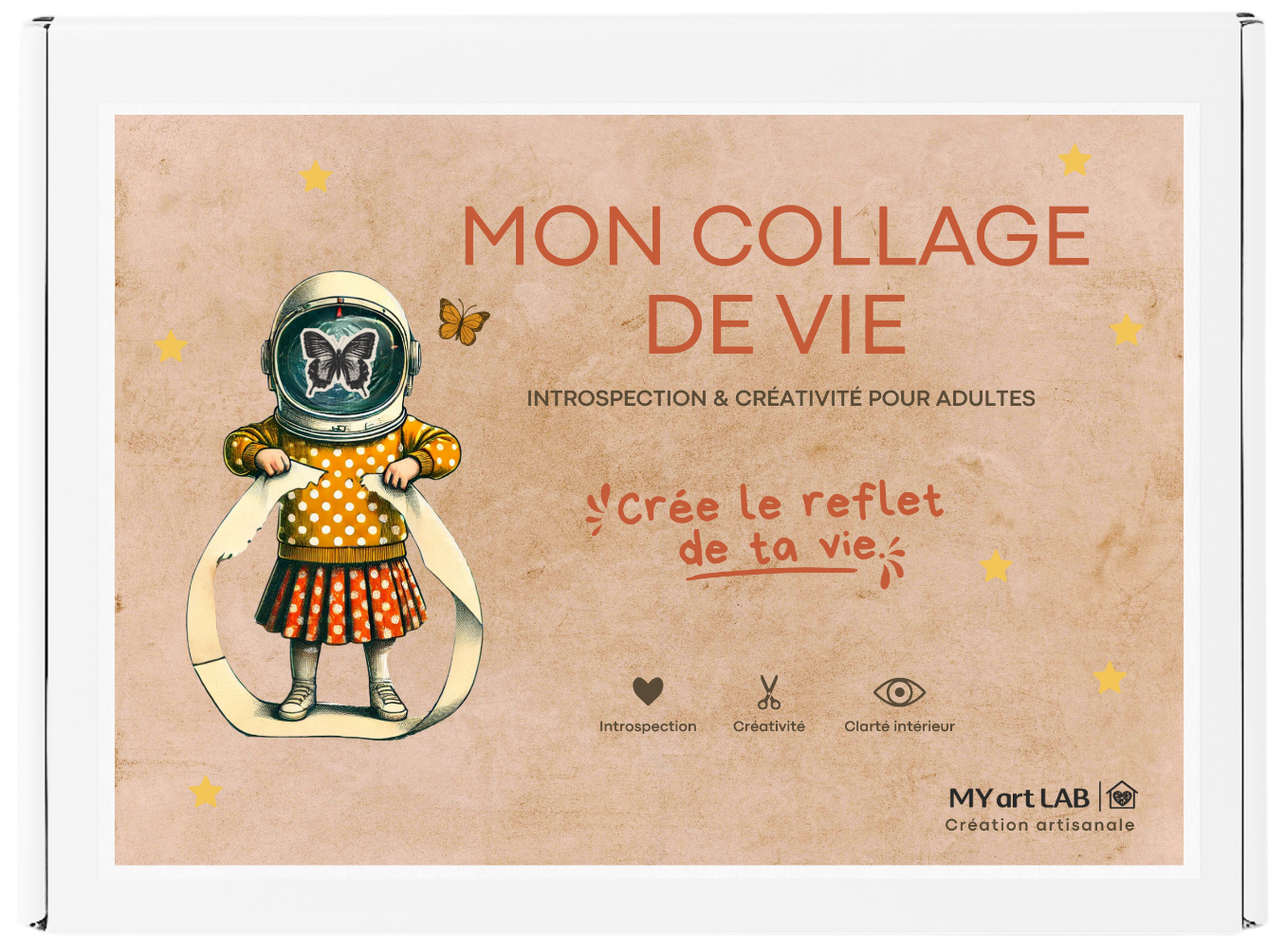 Coffret My Art Lab Mon Collage de Vie fermé, kit créatif de collage introspectif pour adultes